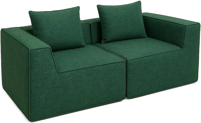 MCW 2er-Sofa O54 Modular Loungesofa aus Stoff in Grün, B/T/H: 194 x 63 x 97 cm - Bild 1