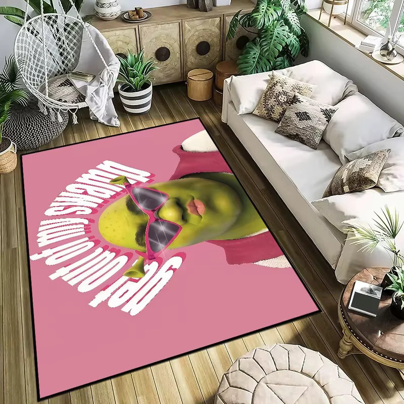 VIKAMA Fußmatte Shrek Green Face, rutschfester und waschbarer Teppich für Küche, Bad und Heimdekoration in Grün - Bild 3