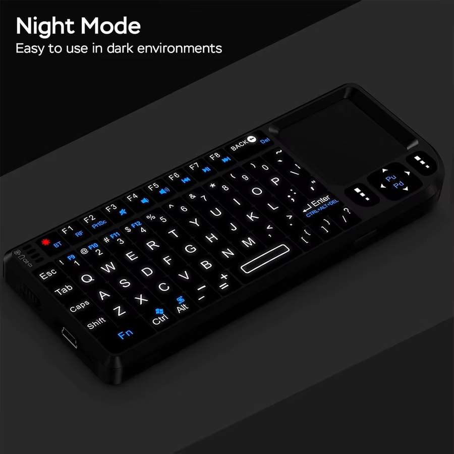 MRSVI A8 Mini-Funktastatur mit Laser-Infrarot-TouchPad in Schwarz, 2,4 GHz, Englisch/Russisch, für Android TV Box, PC und Laptop - Bild 4