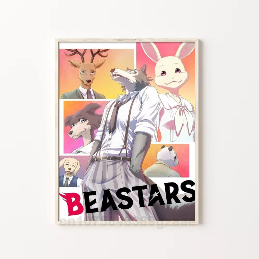 Moetch Beastars Legosi Anime Poster Selbstklebender Wasserdichter Wandaufkleber aus Papier, Mehrfarbig - Bild 5