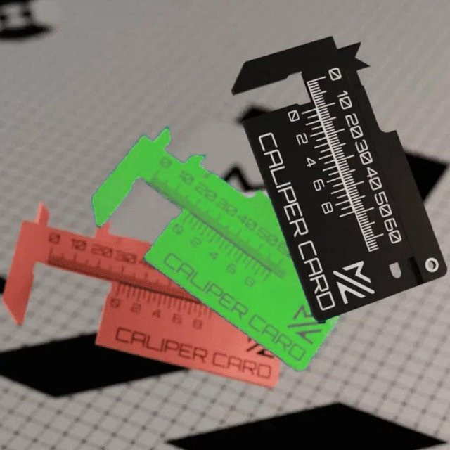 Mini Messschieber als Schlüsselanhänger mit Kartenformat und 3D-Druck Messwerkzeug - Bild 1
