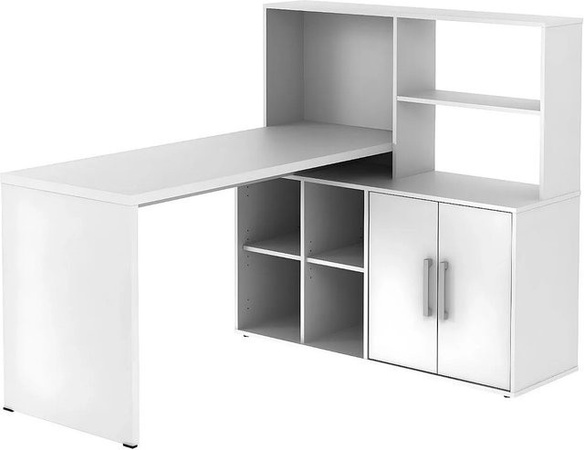 Vente-unique Eckschreibtisch Leon Weiß B: 150 cm, T: 120 cm, H: 120 cm