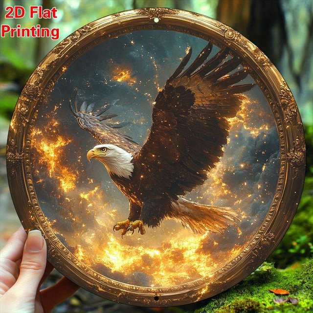 CIFBUY Metall-Adler-Schild als runde Aluminium-Wanddekoration in Multicolour, Durchmesser: 20,32 cm - Bild 1
