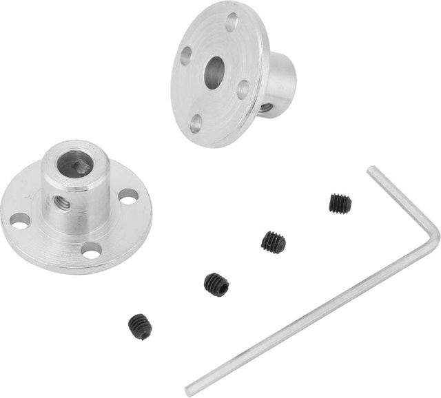 2 Stück M3 Starre Flanschkupplung von Fishine als Motorwellenkupplung Verbinder in Grau, ID 5mm, AD 10mm - Bild 1