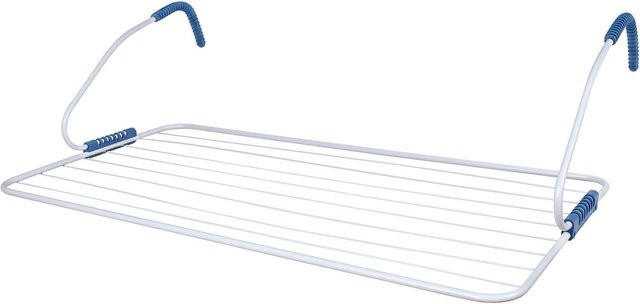 Relaxdays Heizungswäscheständer aus Stahl und Kunststoff, klappbar und einhängbar, Weiß/Blau, B/T/H: 29 x 55 x 105 cm - Bild 1