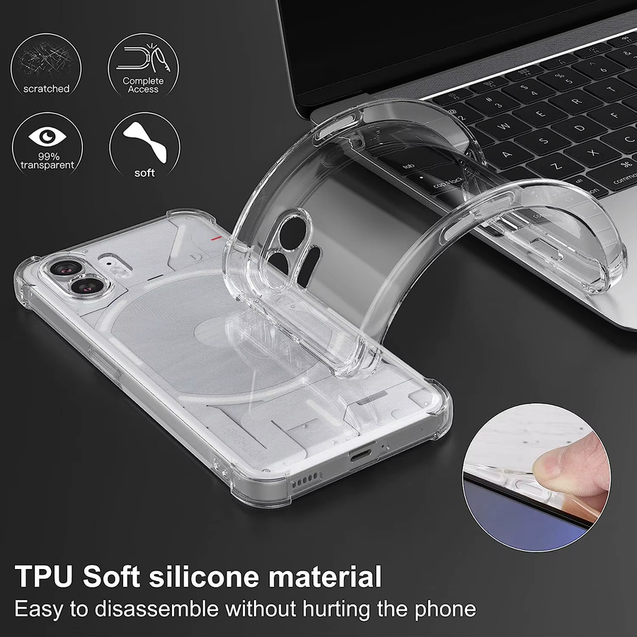 No-Sing Stoßfeste transparente Schutzhülle für Nothing Phone 1 2 2A Plus 3A Pro und CMF Phone 1 2 3 2a 3a Pro - Bild 6