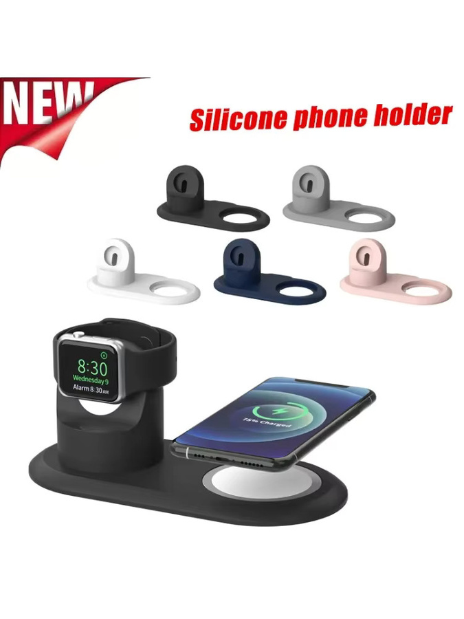 OAKCHARM Silikon Handyhalter Ständer für iPhone 13 Pro Max und Apple Watch MagSafe Ladestation Dockingstation - Bild 6