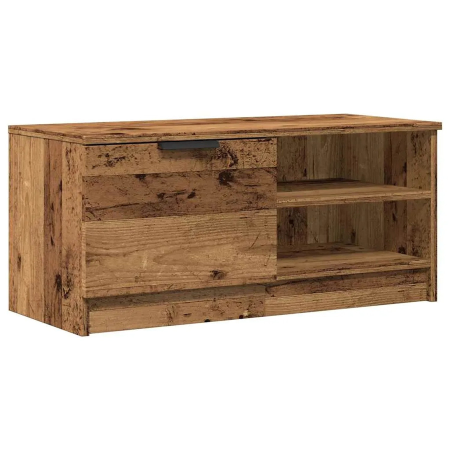 vidaXL TV-Schrank in Altholz-Optik aus Holzwerkstoff, Braun, B/T/H: 80 x 35 x 36,5 cm - Bild 2