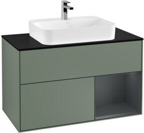 V&B Waschtischunterschrank Finion 100 mit Wandbeleuchtung, lackiert, B/T/H: 100 x 50,1 x 50,1 cm - Bild 1