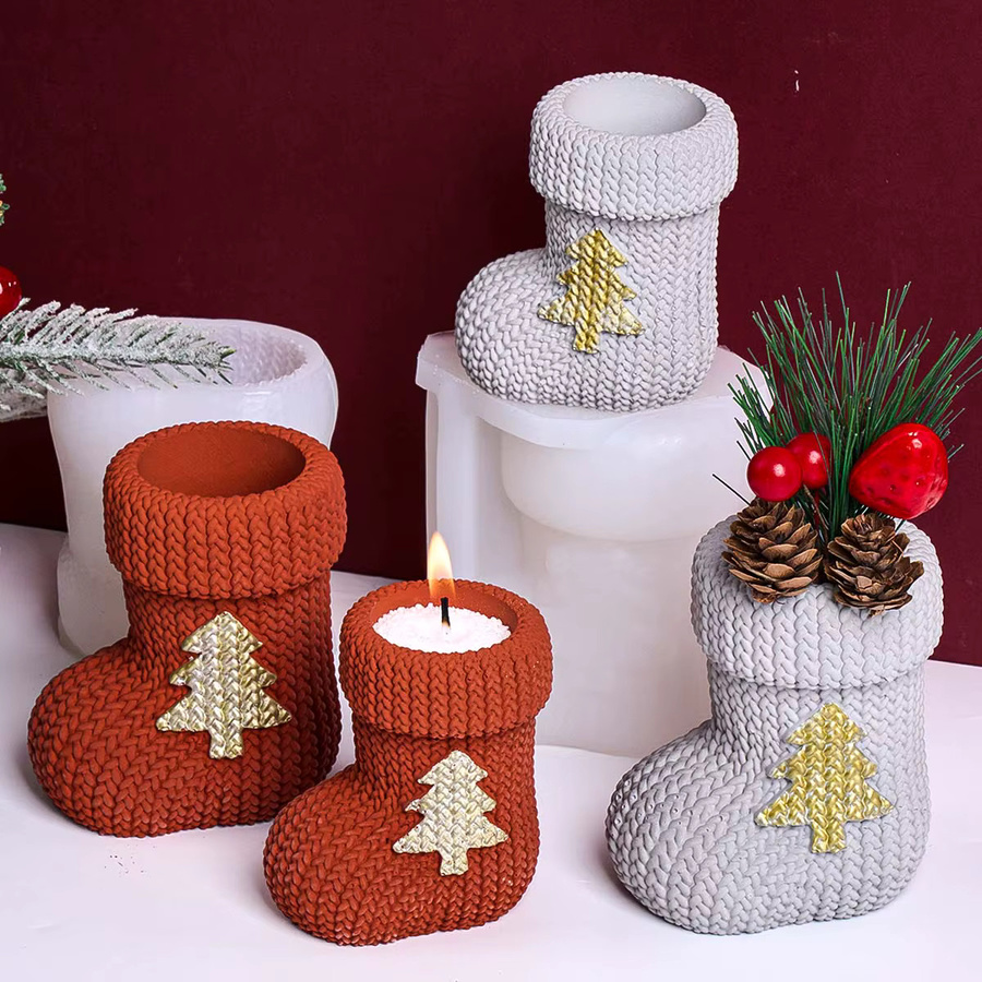 UDOCOOL Silikonform für DIY Weihnachtsstrumpf Kerzen und Gipsornamente - Bild 1