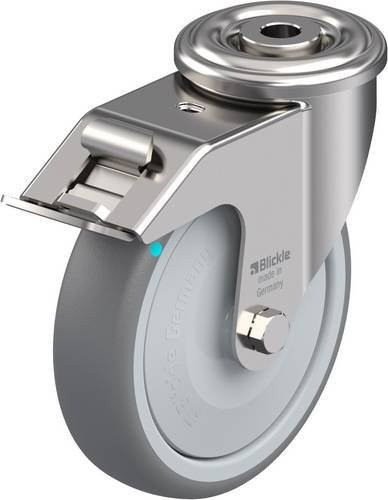 Blickle Lenkrolle LEXR-TPA 127KFD-FI mit Feststeller in Silber und Grau, Rad-Durchmesser: 125 mm, Tragfähigkeit: 125 kg - Bild 1