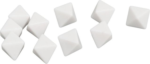 PULUZ 2 Würfelset, 20-teiliges Set, 8-seitige Würfel, Kunststoff, Weiß - Bild 1