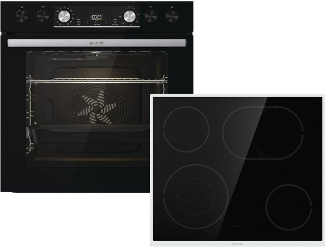 Gorenje Herdset Schwarz bestehend aus Heissluft Einbauherd BCX6737E05BG und ECD634X Backofen in Schwarz und Edelstahl - Bild 1