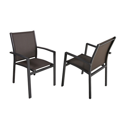 Garden Pleasure Gartenmöbel-Set Elena 3-teilig aus Aluminium in Schwarz und Grau - Bild 2