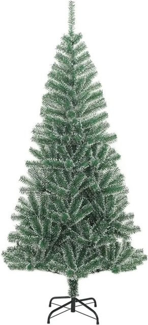 vidaXL Künstlicher Weihnachtsbaum Beschneit in Grün und Weiß, Höhe: 210 cm - Bild 1