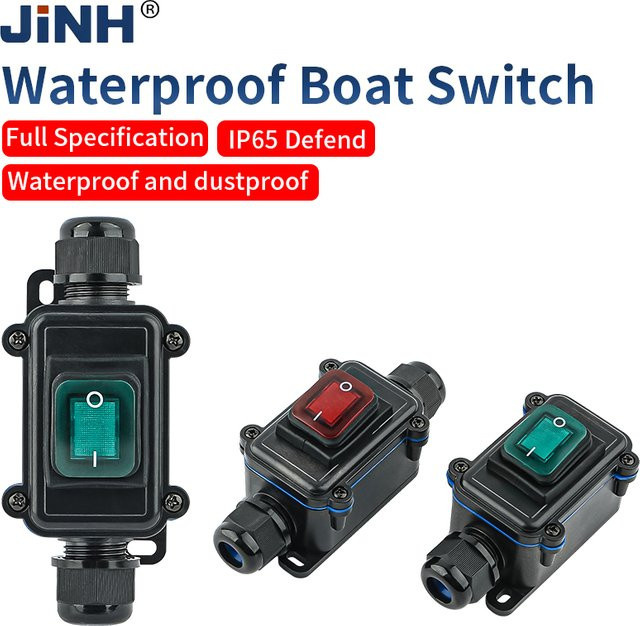 JINH Zwischenschalter CNP721-2T mit grünem und rotem Tastenschalter, IP65 wasserdicht und staubdicht für den Außenbereich - Bild 1