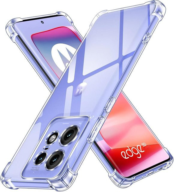 Stoßfeste Airbag-TPU-Schutzhülle für Motorola Edge 50 Neo und Moto Edge 50 Pro Fusion Ultra in Grau/Transparent - Bild 1