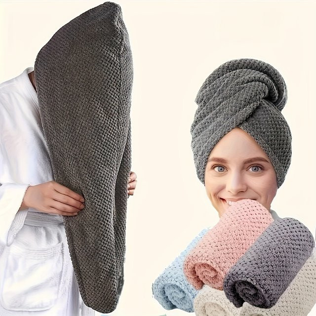 Mikrofaser-Haarhandtuchwickel für Damen, strapaziertes Haar - Bild 1