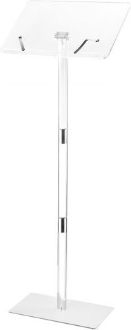 VEVOR Podiumständer aus Acryl in Transparent, Bodenstehendes Rednerpult mit verstellbarer Lesefläche und Buchklammern, Höhe: 122 cm - Bild 1