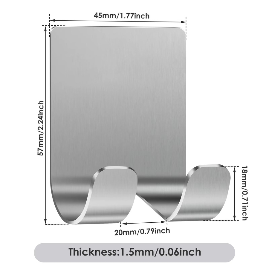 Willstar Rasierer Halter aus Edelstahl in Silber, Selbstklebender Wand-Organizer für das Badezimmer, 4 oder 8 Stück - Bild 4