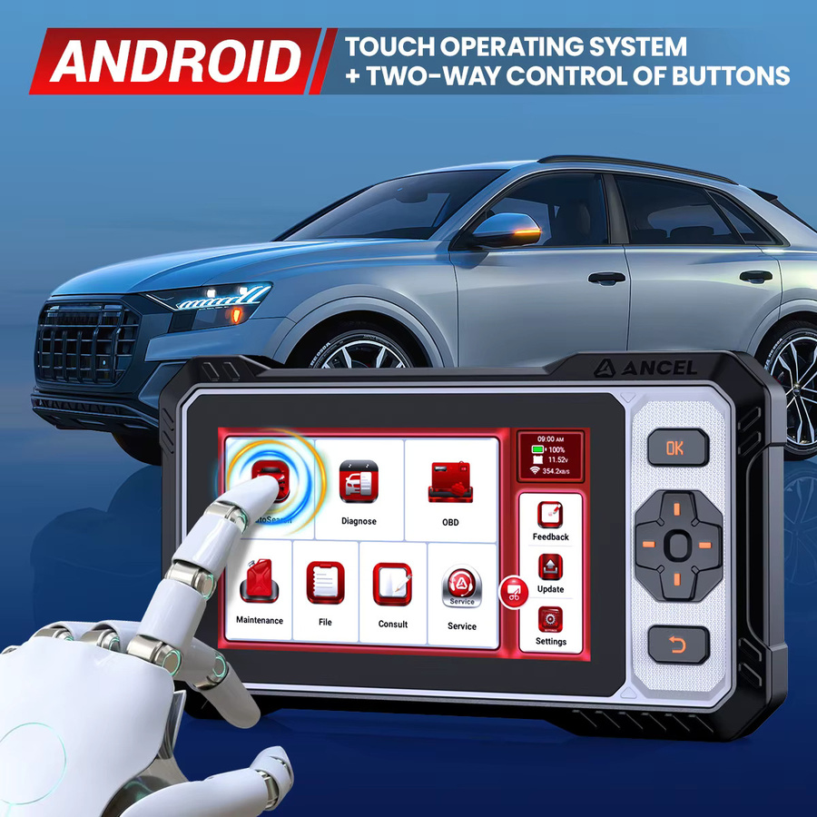 ANCEL FX6100 OBD2-Scanner in Schwarz mit vollständiger System-Autodiagnose, 15 Resets und bidirektionalem CANFD DOIP sowie lebenslangem kostenlosem Update - Bild 2