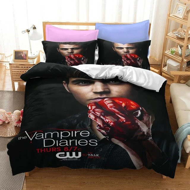 Bettwäsche-Set Das Tagebuch der Vampire mit Kissenbezug, Schwarz, B/H: 140 x 200 cm - Bild 1