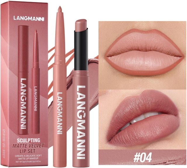 Beauty Every Day Lipliner & Lippenstift Set, Helle Beige, Matt - Bild 1