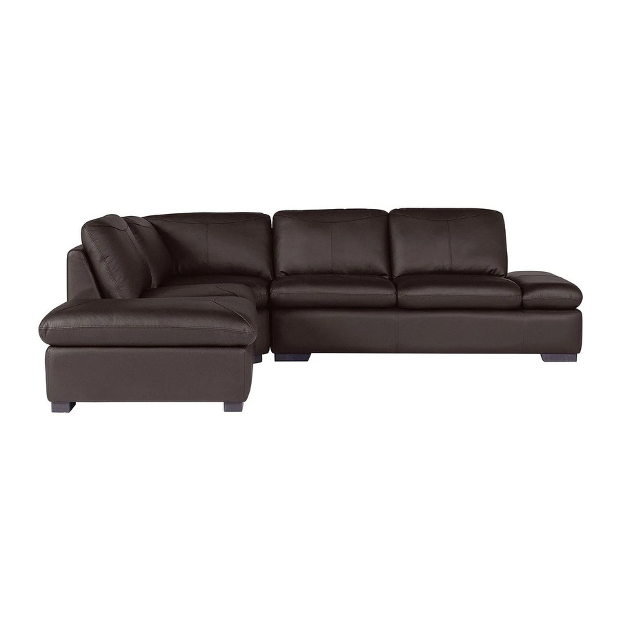 Vente-unique Sofa in Schokoladenbraun mit Rindsleder und modernem L-Shape Design, Breite: 268 cm - Bild 2