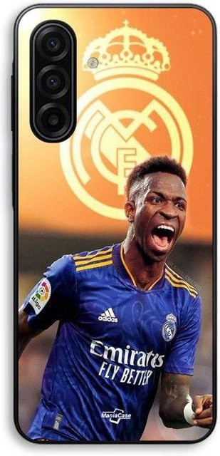 Maniacase Handyhülle für Samsung Galaxy A56 mit Vini JR Real Madrid Wallpaper in Blau, Gelb und Schwarz - Bild 1