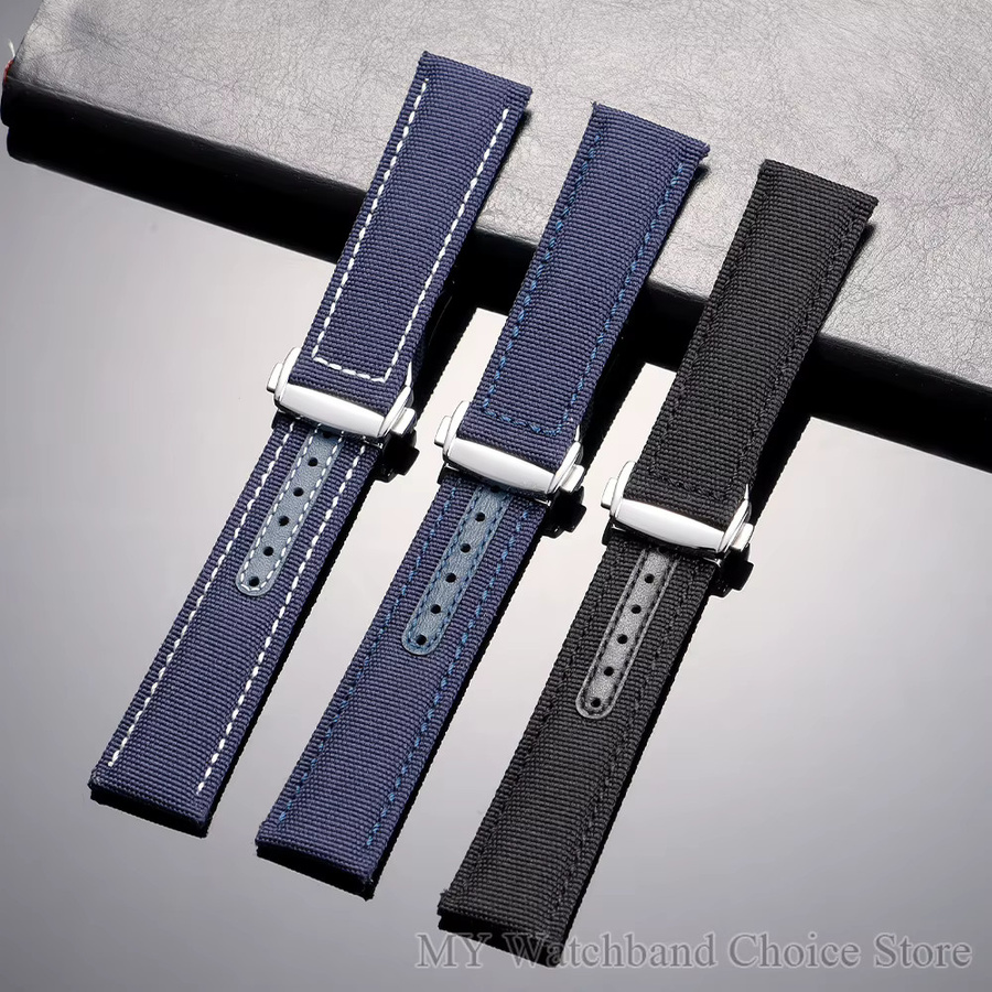 HQstrap Uhrenarmband Canvas-Nylon, Schwarz, Unisex, 20 mm, 22 mm - Bild 3