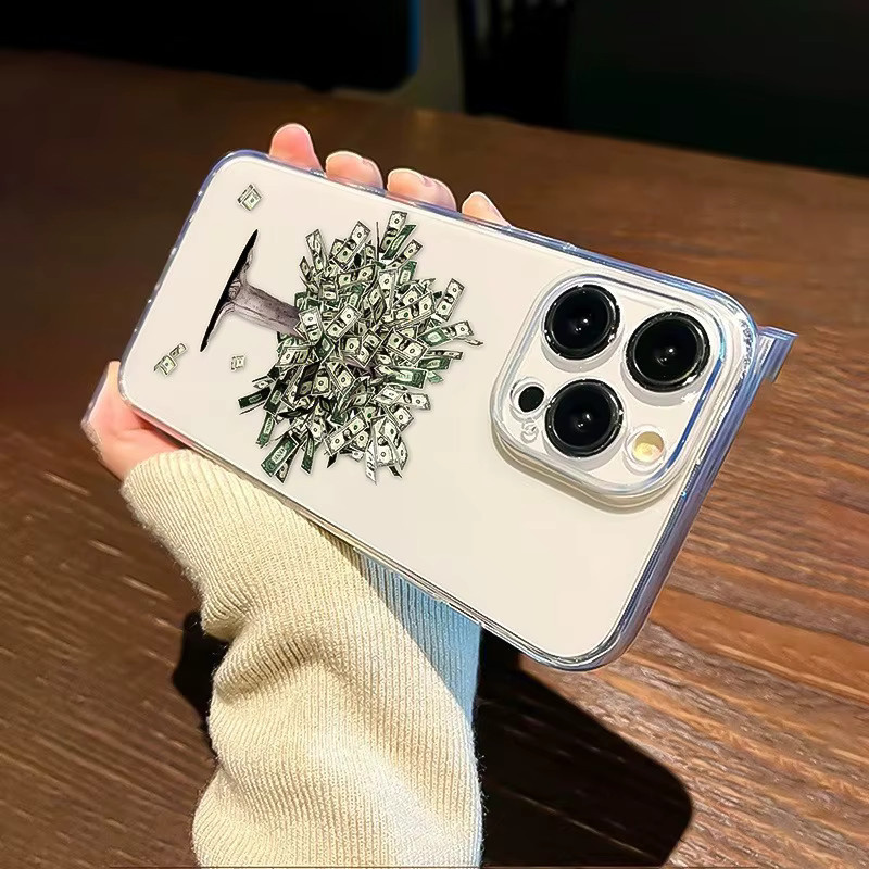 Transparente TPU-Handyhülle mit Geldbaum-Muster für iPhone 17, 16, 15, 14, 13, 12, 11, X, Xs, Xr, 7, 8 und Mini/Plus/Pro/Pro Max/SE Modelle - Bild 2