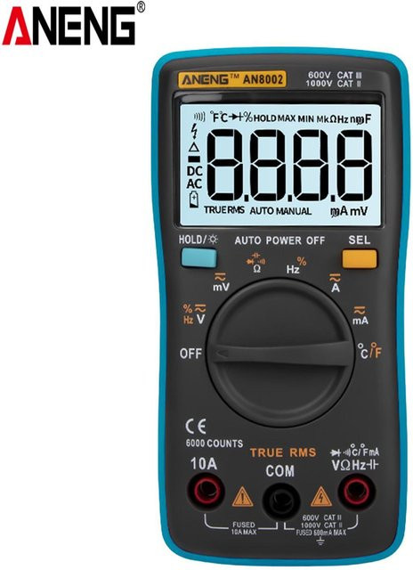 ANENG AN8002 Multifunktionales Digitalmultimeter True RMS Voltmeter Amperemeter in Blau - Bild 1