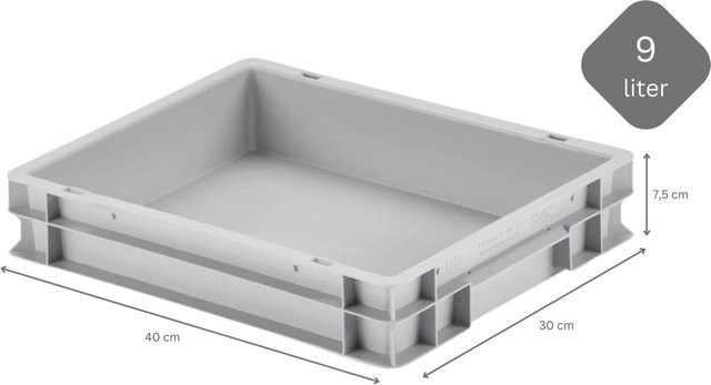 CHEFGASTRO SuperSparSet 3er Pack Pizzaballenboxen Grau, stapelbare Teigwannen ohne Deckel, H x B x T: 7,5 x 30 x 40 cm - Bild 1