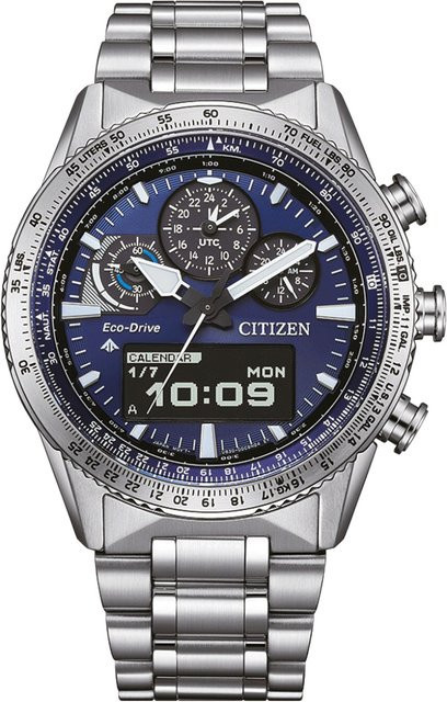 Citizen Chronograph, Solar, Edelstahl, Blau, 43 mm, Herren - Bild 1
