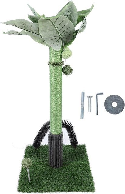 Kratzbaum für Katzen von KONNWEI in Grün mit Sisal und integriertem Spielball, Höhe: 75,0 cm - Bild 1