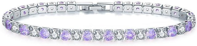 Tennisarmband Silber, Bunt, Zirkonia, Damen, 17cm - Bild 1
