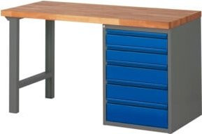 STIER Werkbank Premium mit 5 Schubladen in Anthrazit, B/T/H: 150 x 70 x 84 cm - Bild 1