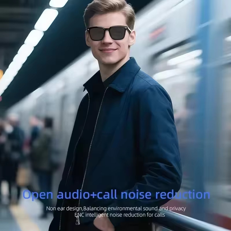 Lenovo KI-Smart-Brille mit 8K HD-Kamera, KI-Übersetzung, Bluetooth-Anruf und Musikplayer, quadratisches Design aus Kunststoff, Farben: Schwarz oder Weiß - Bild 6