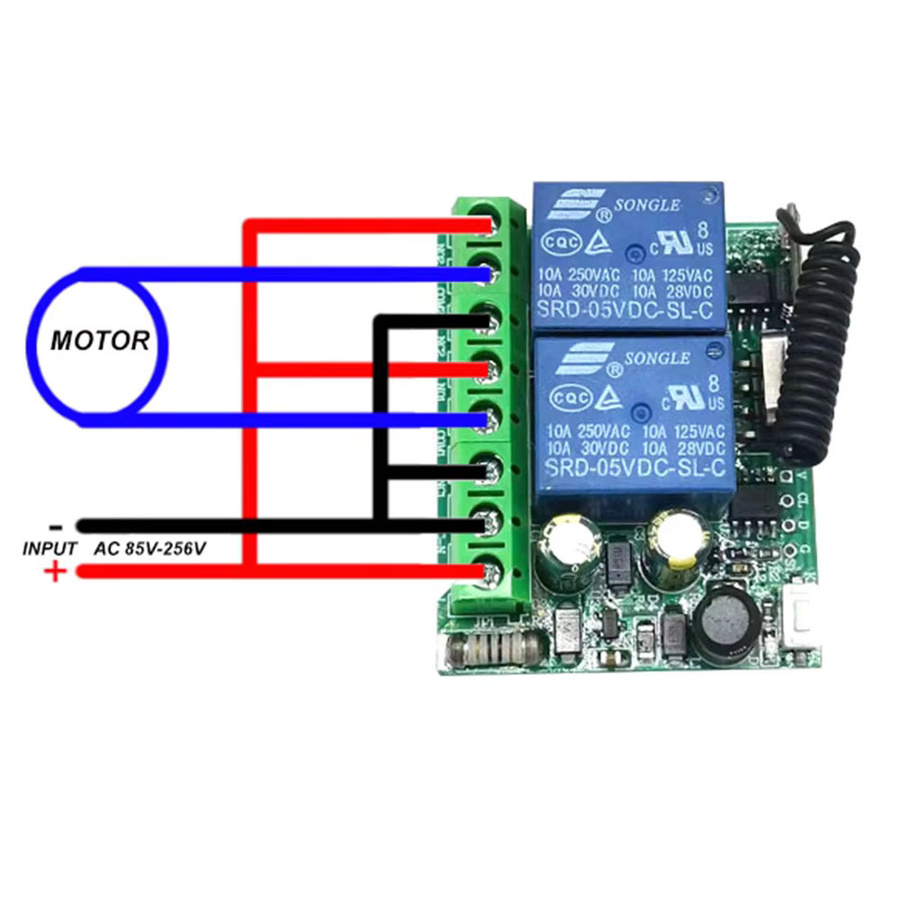 Scimagic-RC 2-Kanal 433 MHz RF Drahtlose Fernbedienung mit AC 85-256 V Relais-Empfänger Modul für Garagentore, Vorhänge und Licht - Bild 4