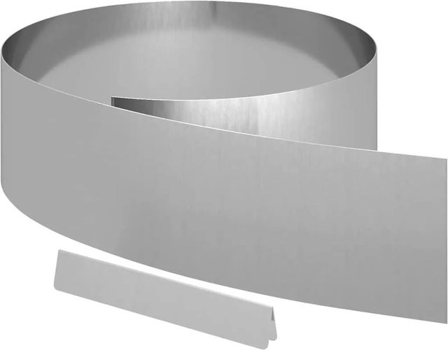 vidaXL Raseneinfassung aus verzinktem Stahl in Silber, B/H/T: 450 x 15 x 0,05 cm - Bild 1