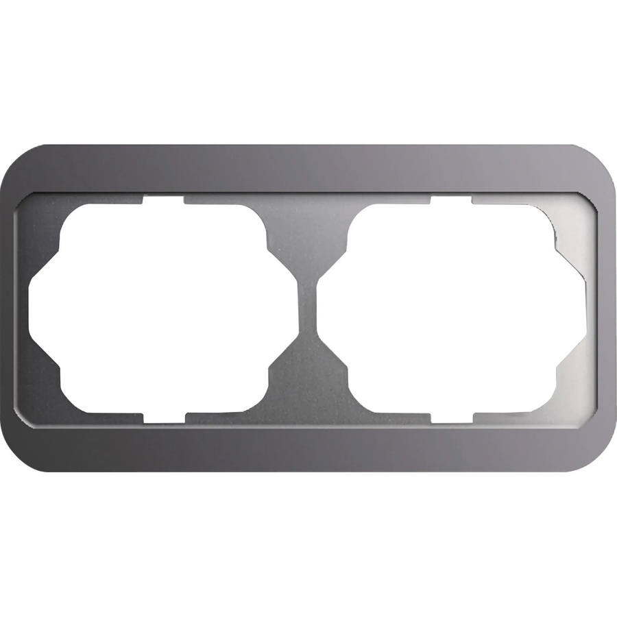 Busch-Jaeger Abdeckrahmen waagerecht 2-fach Alpha Nea in Platin/Silber - Bild 2