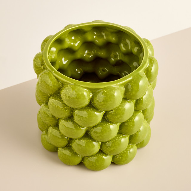 Moderner Keramik Übertopf BLUME2000 Tabletop in Grün, Durchmesser: 14 cm - Bild 1