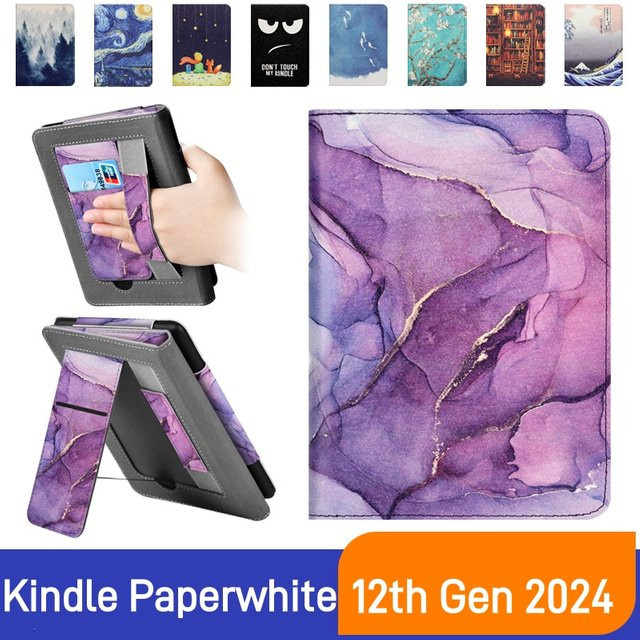 ZNOVAY Smart Cover für Kindle Paperwhite 2024 (12. Gen) Colorsoft 7 Zoll eReader Hülle mit Magnetfunktion in Purple - Bild 1