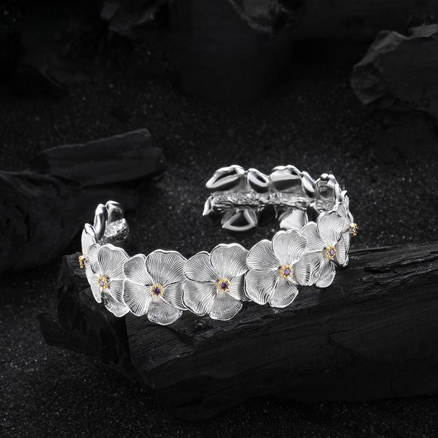 VENTFILLE Armband Armreif, 925 Silber, Blume Gardenia, Damen - Bild 1