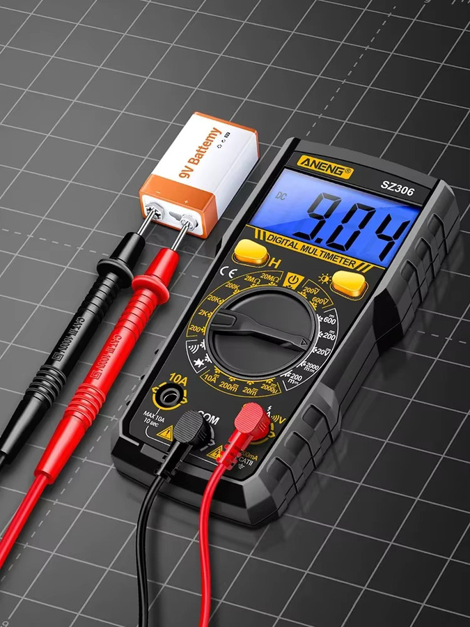 ANENG SZ306 Digitales Multimeter mit 1999 Messungen, 600V AC/DC, 10A DC Strom, Widerstand, NCV und Durchgangsprüfung in Rot und Schwarz - Bild 6