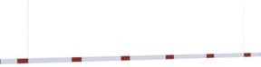 Schake Barriereband aus Aluminiumprofil in Weiß-Rot, Gesamtlänge: 6000 mm, Breite: 100 mm, Tiefe: 20 mm - Bild 1