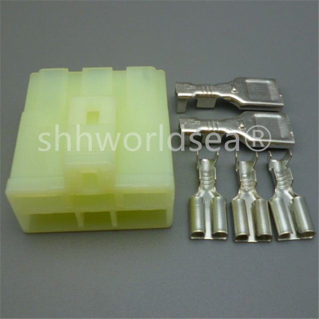 shhworldsea 100er Set 5-polige Kfz-Elektrokabelstecker mit 7,8 mm und 6,3 mm Anschluss sowie Auto-Buchsenstecker - Bild 1