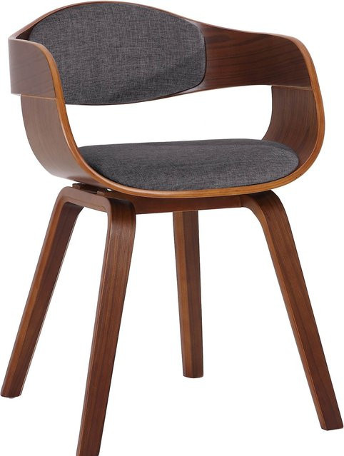 CLP Esszimmerstuhl Kingston ergonomischer Lehnstuhl mit Stoffbezug und Holzgestell - Bild 1