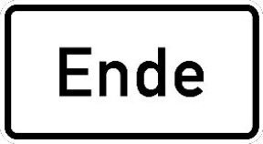 Zusatzschild 1012-31 Ende RAL-Gütezeichen Folie RA1 von ADCO in Weiß aus Aluminium, B: 23,1 cm, H: 42,0 cm - Bild 1