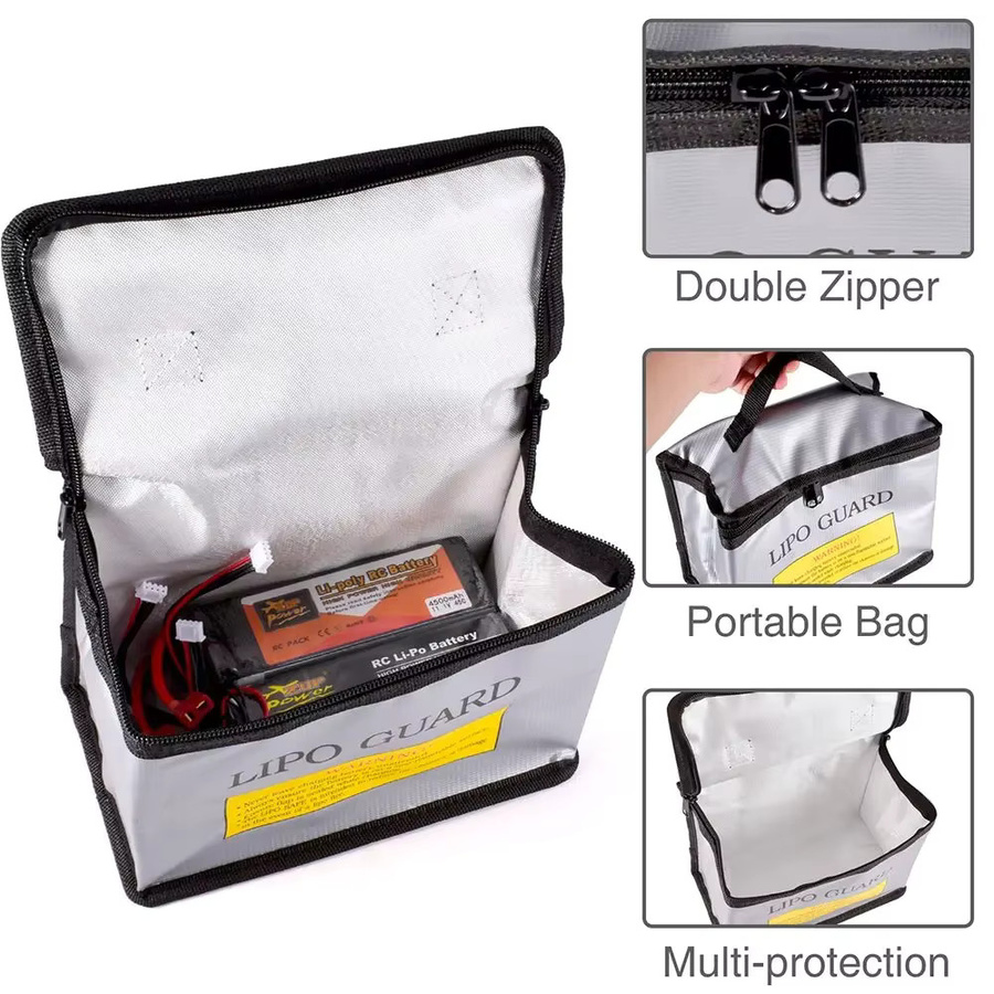 HawkSpeed Hitzebeständige Anti-Explosions-Lipo-Schutztasche für Drohnen- und RC-Akkus - Bild 3